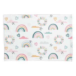 Rainbows & Hearts Pattern Pillowcase