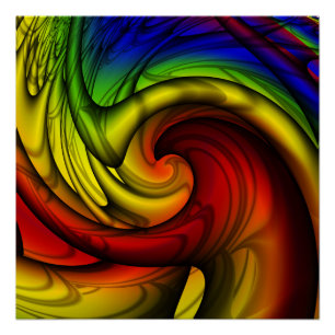 Rainbows & Honey Rainbow Fractal Art Poster