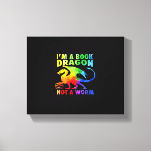 Rainbows I'm A Book Dragons Not A Worm LGBT Gay Pr Canvas Print