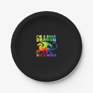 Rainbows I'm A Book Dragons Not A Worm LGBT Gay Pr Paper Plate