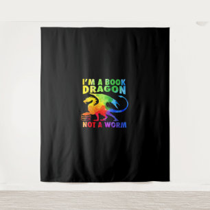 Rainbows I'm A Book Dragons Not A Worm LGBT Gay Pr Tapestry