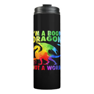 Rainbows I'm A Book Dragons Not A Worm LGBT Gay Pr Thermal Tumbler