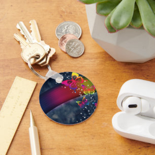 Rainbows n Butterflies Key Ring