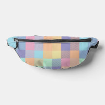 Rainbows Pastel Colours Buffalo Check Plaid 90s