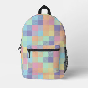 Rainbows Pastel Colours Buffalo Check Plaid 90s Printed Backpack