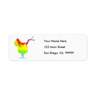 Rainbows Tropical Drink Return Address Label