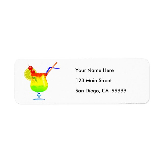 Rainbows Tropical Drink Return Address Label (Front)