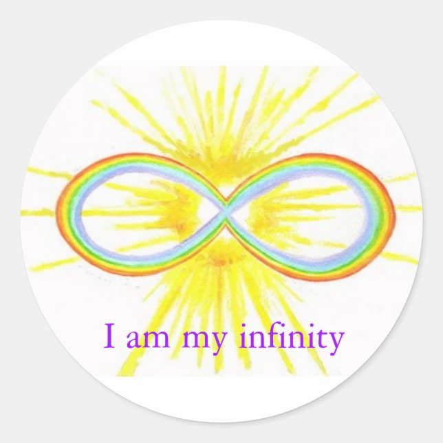 rainbowsheart classic round sticker (Front)