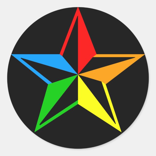 rainbowstarz. classic round sticker (Front)
