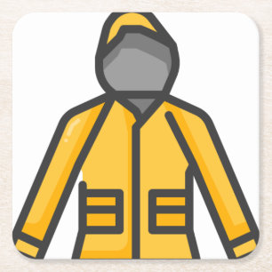 raincoat square paper coaster
