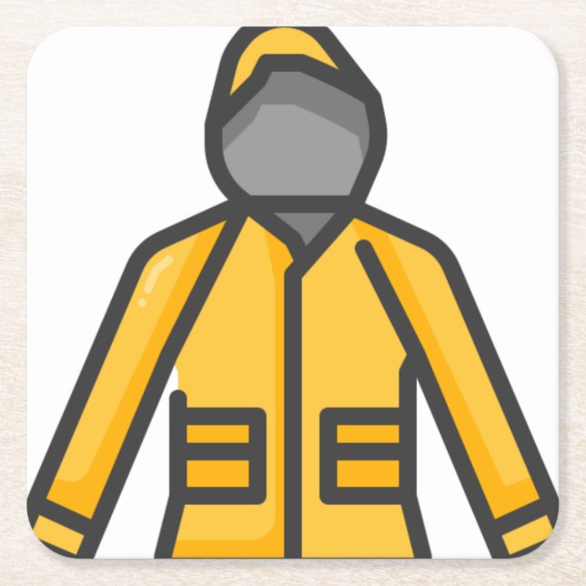 raincoat square paper coaster (Front)