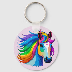 Raindbow horse key ring