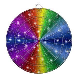 Raindops and Stars on Rainbow Dartboard