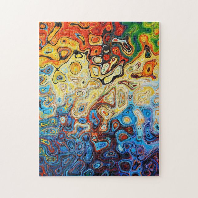 raindow colours abstract art paint  jigsaw puzzle (Vertical)