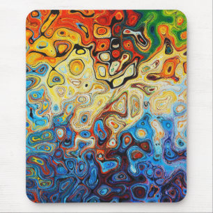 raindow colours abstract art paint mouse pad