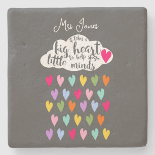 Raindrop and cloud colourful teacher gift stone coaster