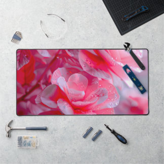 Raindrop Blush Pink Blossom Desk Mat