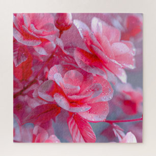 Raindrop Blush Pink Blossom Jigsaw Puzzle