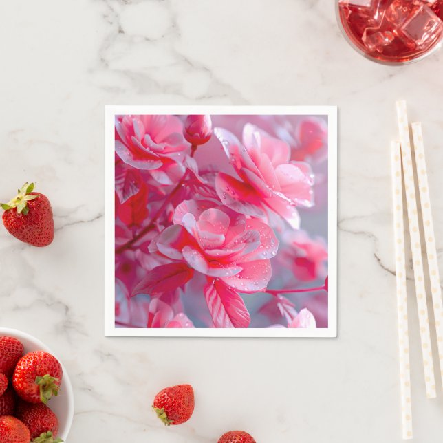 Raindrop Blush Pink Blossom Napkin (Insitu)