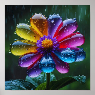 Raindrop Flower Poster