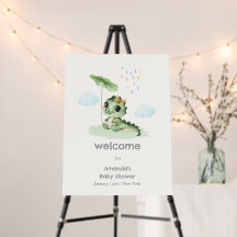 Raindrop Little Dragon Baby Shower Welcome Sign