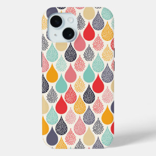Raindrop Pop Art Dot Pattern iPhone 15 Case
