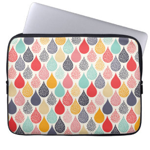 Raindrop Pop Art Dot Pattern Laptop Sleeve