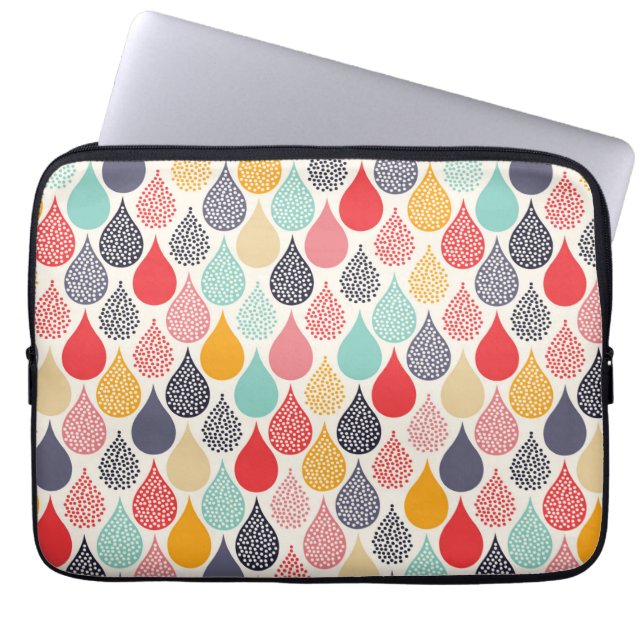 Raindrop Pop Art Dot Pattern Laptop Sleeve (Front)