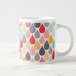 Raindrop Pop Art Dot Pattern Large Coffee Mug
