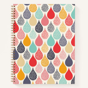 Raindrop Pop Art Dot Pattern Notebook