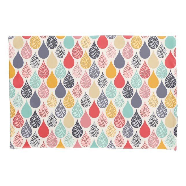 Raindrop Pop Art Dot Pattern Pillowcase (Front-Left)