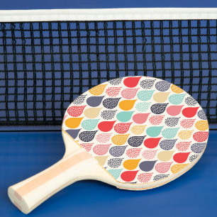 Raindrop Pop Art Dot Pattern Ping Pong Paddle