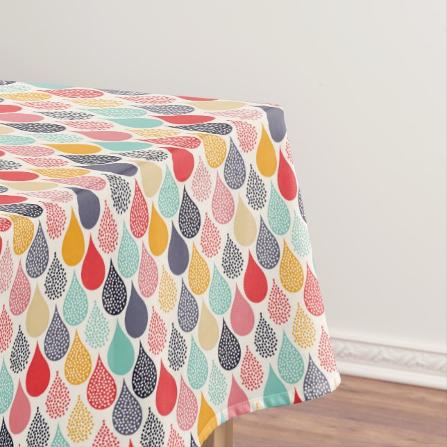 Raindrop Pop Art Dot Pattern Tablecloth (In Situ)