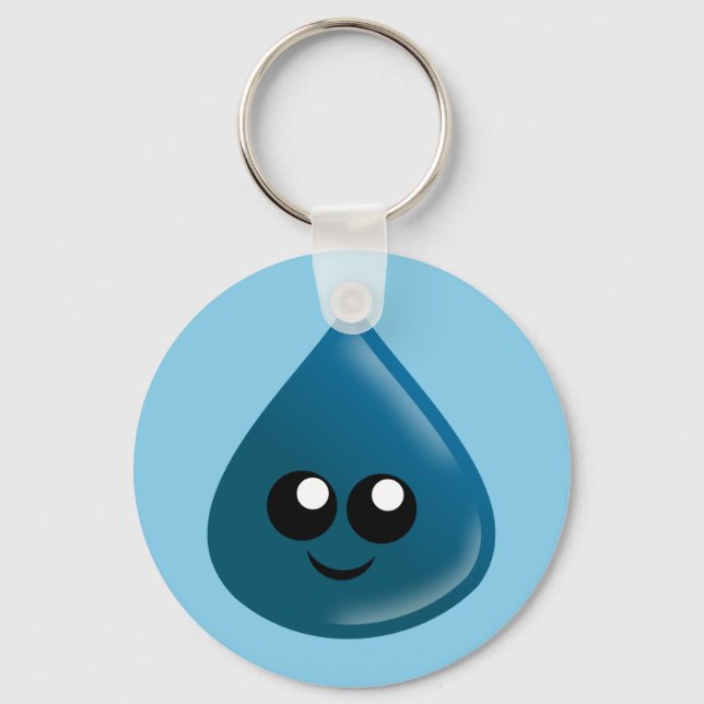 Raindrop, Water drop, Tear drop, Custom Key Ring (Front)