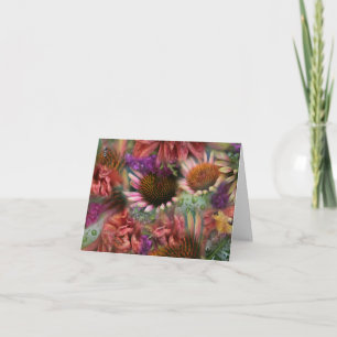 Raindropped Flowers notecard