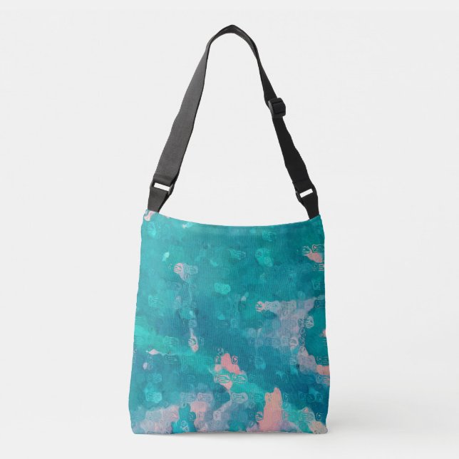 Raindrops Abstract Crossbody Bag (Front)