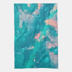 Raindrops Abstract Tea Towel