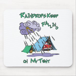 Raindrops Camping Mouse Pad