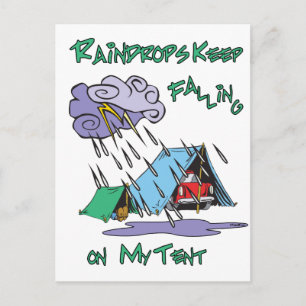 Raindrops Camping Postcard