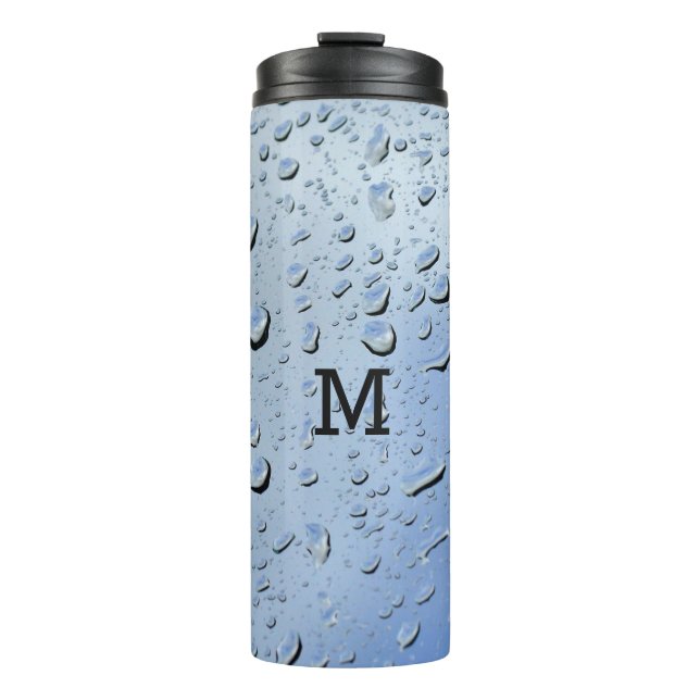 “Raindrops” custom monogram tumbler (Front)
