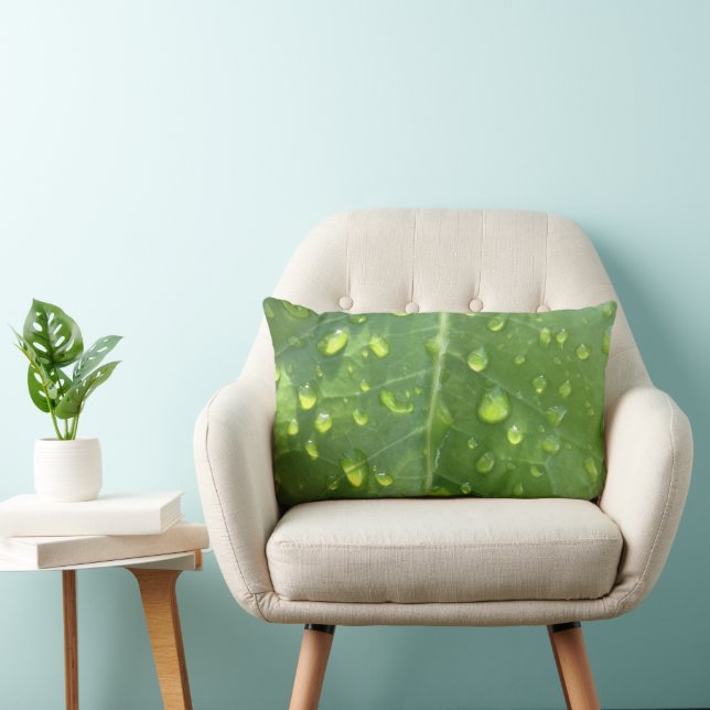 Raindrops on a Leaf Lumbar Cushion (Chair)