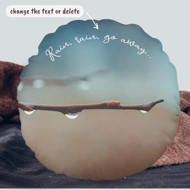 Raindrops on a tree branch round cushion (Creator Uploaded)