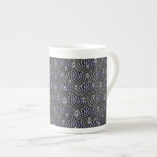 Raindrops on blue grey Metal Bone China Mug