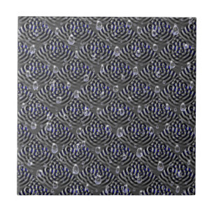 Raindrops on blue grey Metal Ceramic Tile