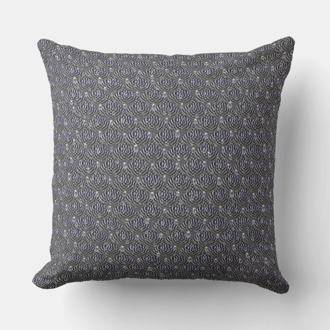 Raindrops on blue grey Metal Cushion (Front)