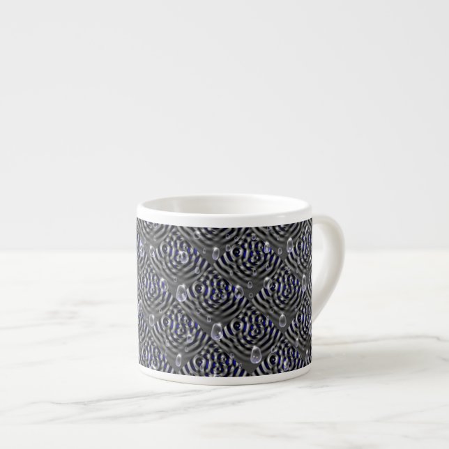 Raindrops on blue grey Metal Espresso Cup (Front Right)