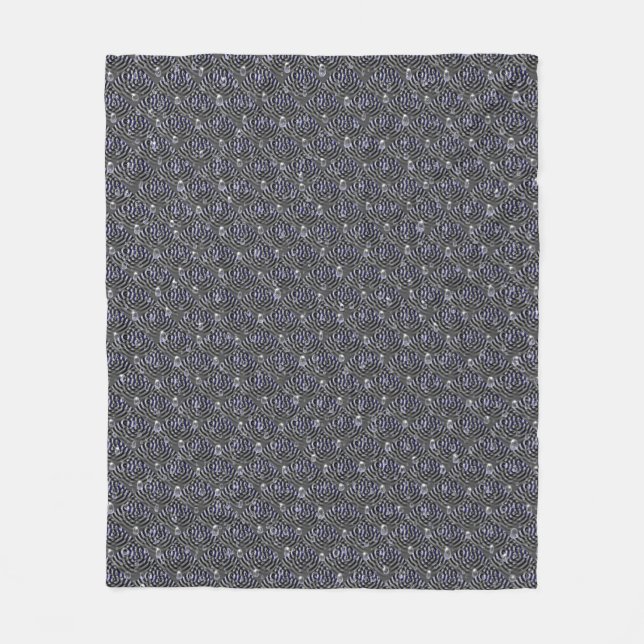 Raindrops on blue grey Metal Fleece Blanket (Front)