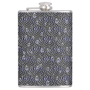 Raindrops on blue grey Metal Hip Flask