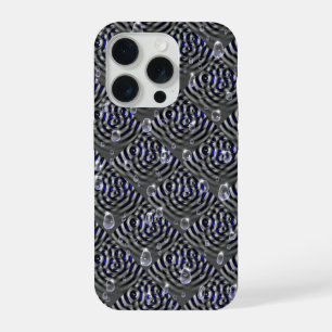 Raindrops on blue grey Metal iPhone 15 Pro Case