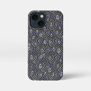 Raindrops on blue grey Metal iPhone 13 Mini Case